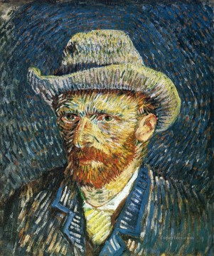  sombrero Pintura - Autorretrato con sombrero de fieltro Vincent van Gogh